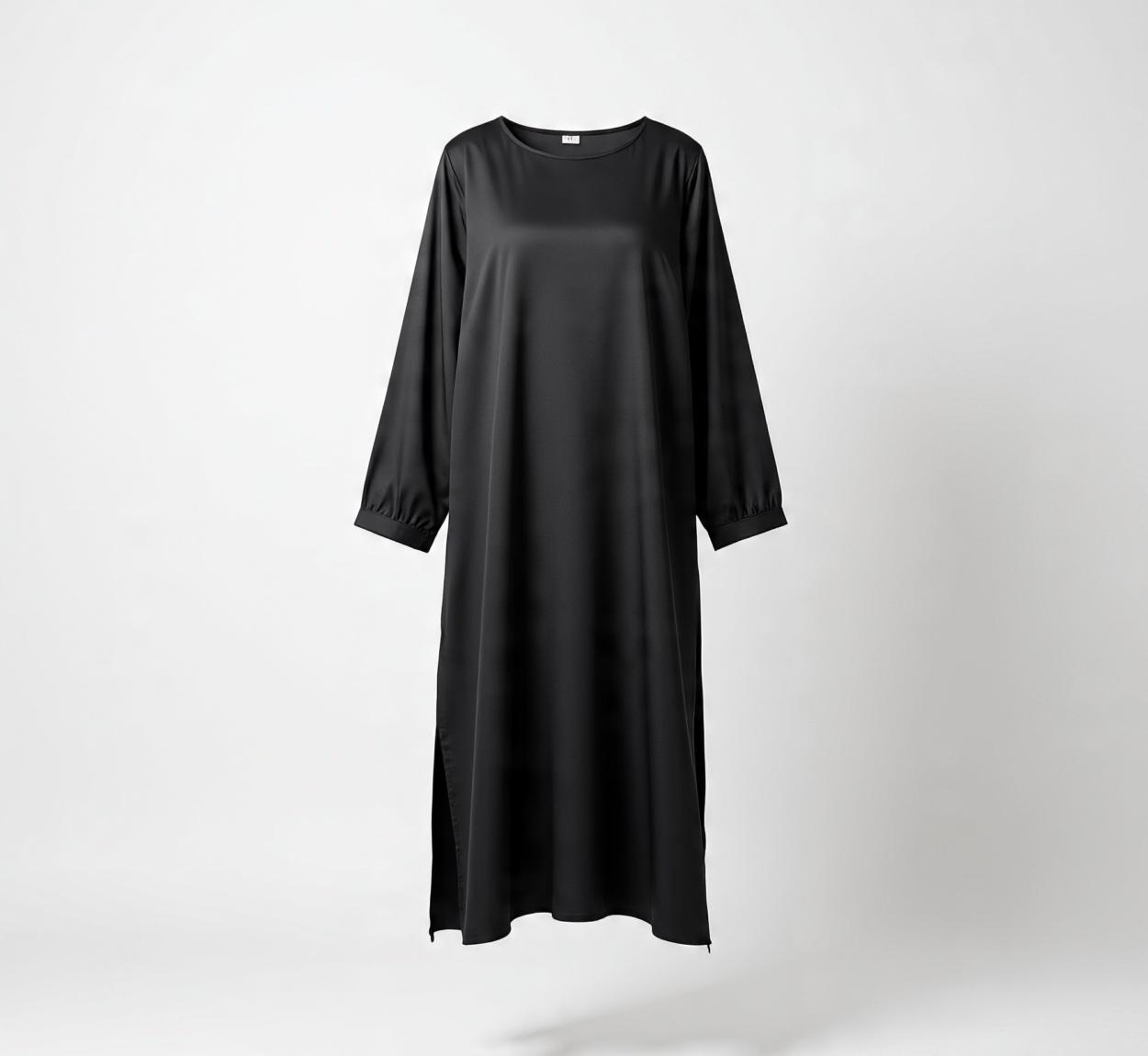 black_ankle_length_straight_kurti_with_full_sleeves