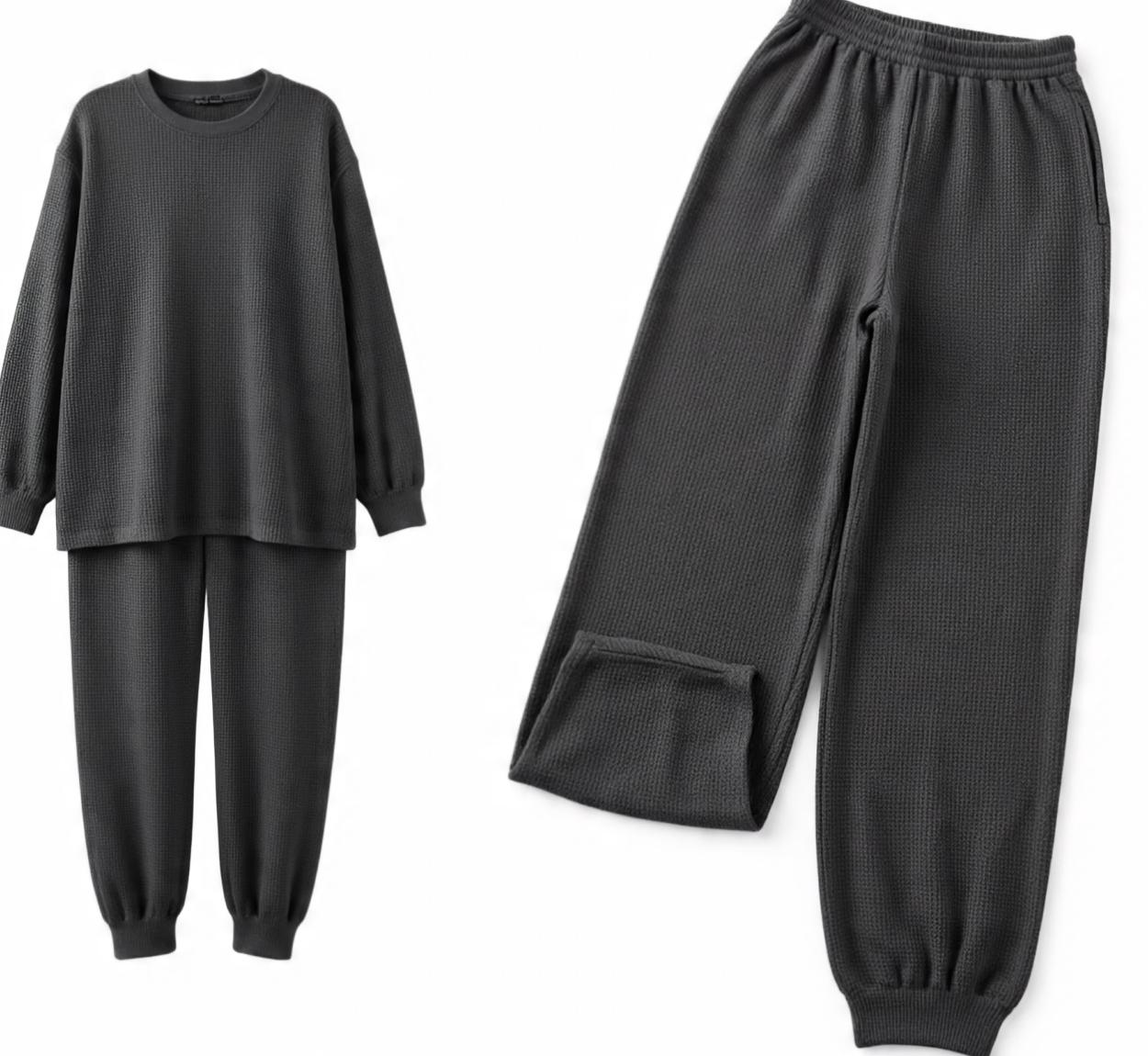 dark_gray_waffle_knit_cord_set_with_crewneck